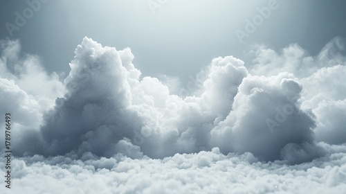 Fototapeta Naklejka Na Ścianę i Meble -  Dramatic clouds formation with a soft light creating a serene and peaceful atmosphere in the sky