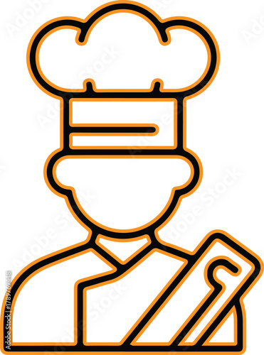 Chef with spatula and toque icon