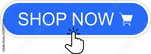 Shopping Cart Buy Now Button. Click Here Button. Buy now red button with hand cursor. Button hand pointer clicking. Click here banner. Online shopping. 