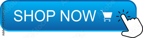 Shopping Cart Buy Now Button. Click Here Button. Buy now red button with hand cursor. Button hand pointer clicking. Click here banner. Online shopping. 
