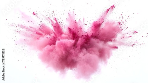 Vibrant pink powder explosion creates a dynamic and eyecatching effect