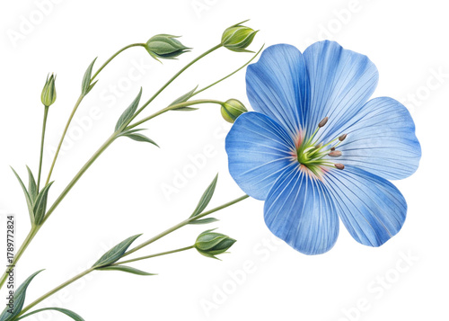 blue flower isolated on white background