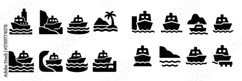 Ferry Crossing Icons