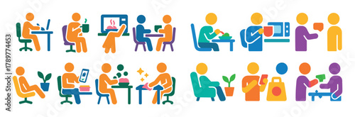 Workplace Snack Time Icons