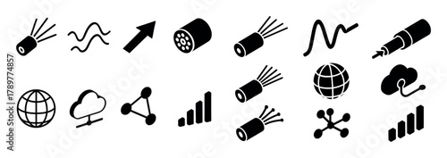 Isometric Fiber Optic Icons