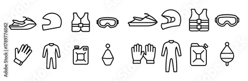 Minimalist Jet Ski Icons