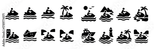 Jet Ski Icon Set