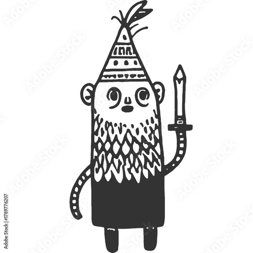 Gashed Memory Vintage Illustration Vector