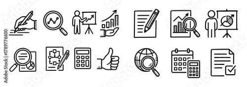 Business Plan Icons Grid