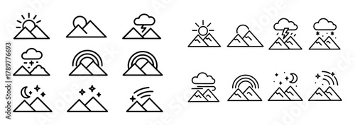 Mountain Landscape Icons