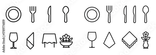 Minimalist Table Setting Icons