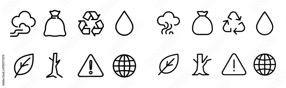 Obraz premium Environmental Impact Icons