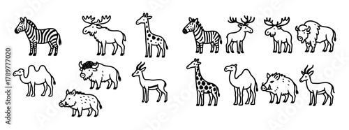 Wild Hoofed Animal Icons
