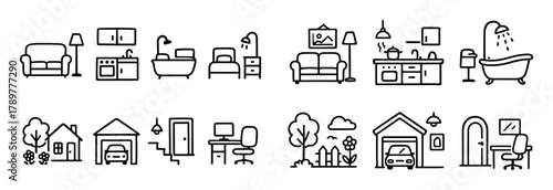 Smart Home Doodle Icons