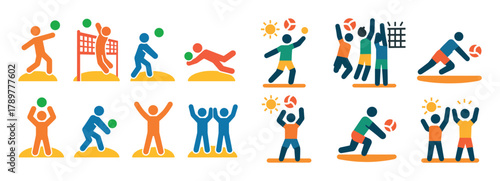 Beach Volleyball Icons