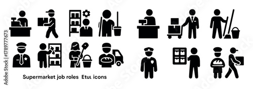 Supermarket Roles Icons