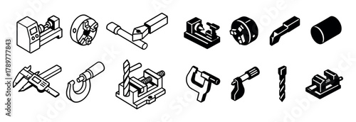 Isometric Lathe Icons