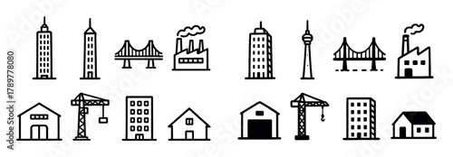 Doodle High-Rise Icons