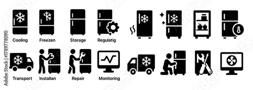 Refrigeration Icons Grid