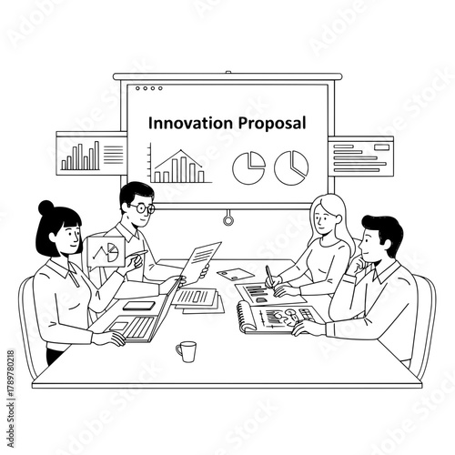 professionals, team, colleagues, workers, employees, group, businesspeople, meeting, discussion, collaboration, planning, brainstorming, presenting, analyzing, working, innovating, proposing 