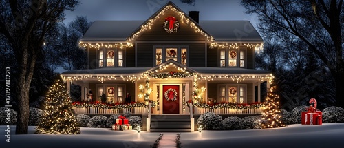 House exterior Christmas decorations.