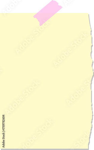 blank note paper with pink tape