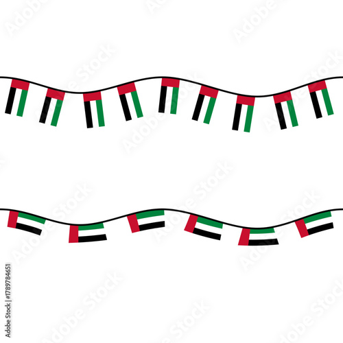 UAE flag decoration with rope