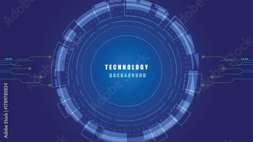 Hi-Tech Circular Digital HUD Interface and Circuit Background