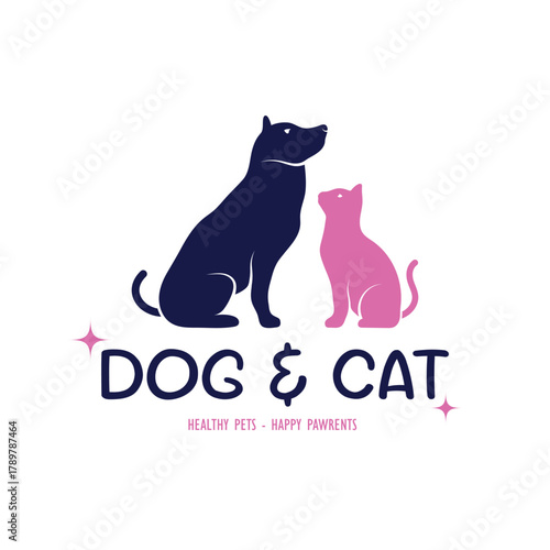 Dog and cat pet shop vector logo design template