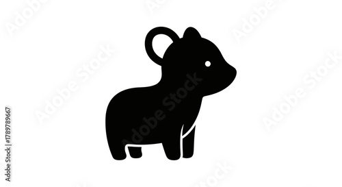 Minimalist bear icon simple flat vector glyph isolated on white background