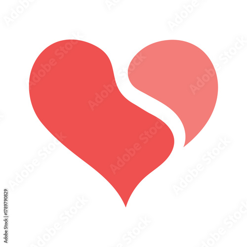 Minimalist vector illustration of four stylized heart icons