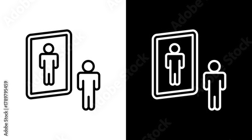 Self Reflection White Icon Set Design