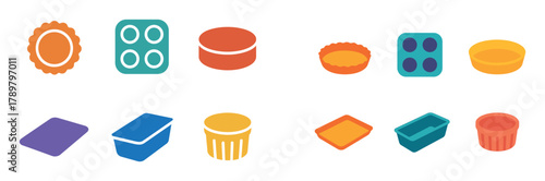 Colorful Pastry Chef Icons