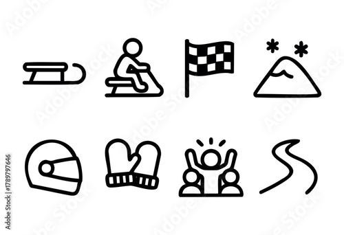 Exciting winter sports activities take place in the mountains. Sledding, snowmobiling, and celebrating at the finish line create a joyful atmosphere for all participants and spectators.