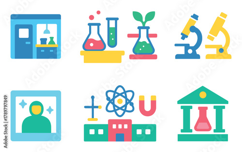Colorful Science Lab Icons