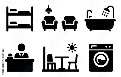 Hostel Icon Set