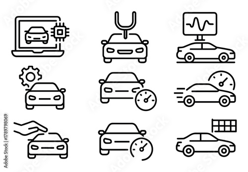 Car Chip Tuning Icons