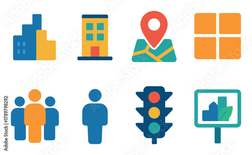 Urbanization Icon Grid