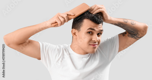 Young man with hair loss pr...