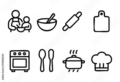 Two people are preparing food together in a kitchen. They are mixing ingredients in a bowl while enjoying each other's company. Various cooking tools are visible, creating a cozy atmosphere.