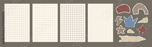 Classic graph matrix pattern on weathered paper with ripped edges. Ideal for educational layouts, planners, workbooks, and creative printable designs.