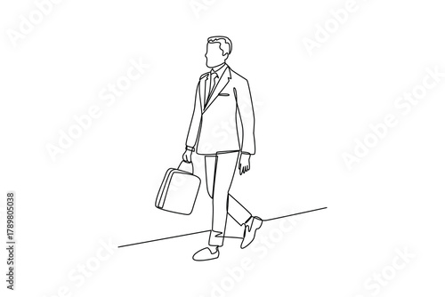 Simple continuous line drawing of all about businessman activity. simple line, creativity designer. Vector, Designer.