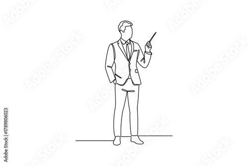Simple continuous line drawing of all about businessman activity. simple line, creativity designer. Vector, Designer.