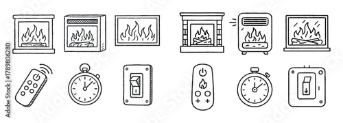 Electric Fireplace Icons