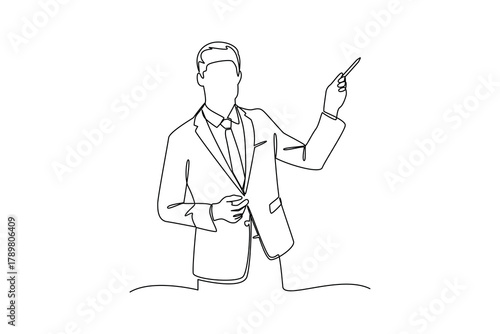 Simple continuous line drawing of all about businessman activity. simple line, creativity designer. Vector, Designer.