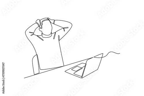 Simple continuous line drawing of all about businessman activity. simple line, creativity designer. Vector, Designer.