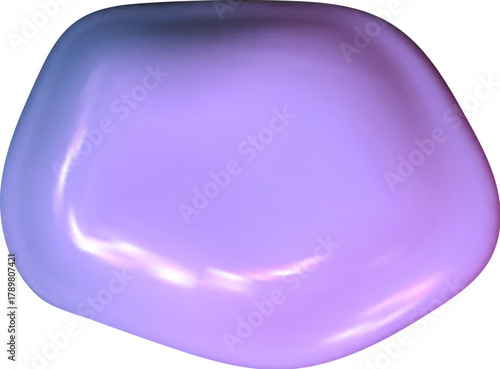 Glossy 3D blob with reflective chrome details. Liquid curves and futuristic Y2K color form a modern 3D chrome blob shape.