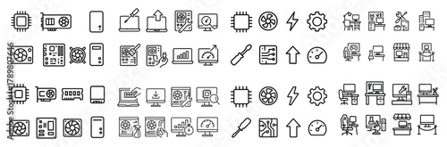 Technology icons collection: devices and tools