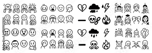 Emotions chart with symbols and expressions