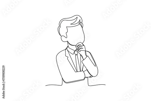 Simple continuous line drawing of all about businessman activity. simple line, creativity designer. Vector, Designer.